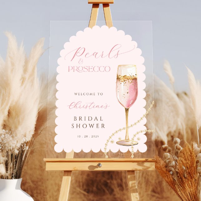 Señal Acrílica Perlas de Arco y Rosa Prosecco Desayuno de Novia  (Subido por el creador)