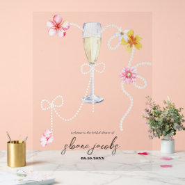 Señal Acrílica Perlas, Pétalos + Prosecco | Bienvenida a la Despe