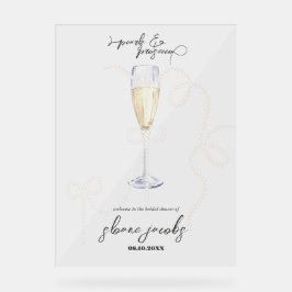 Señal Acrílica Perlas, Pétalos + Prosecco | Despedida de Soltera 