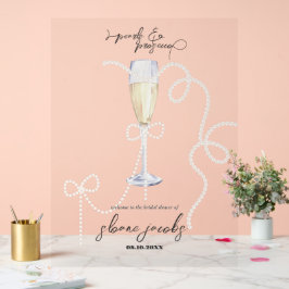 Señal Acrílica Perlas, Pétalos + Prosecco | Despedida de Soltera 