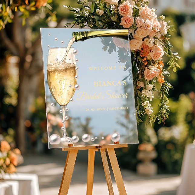 Señal Acrílica Perlas y ducha de novia Prosecco (Subido por el creador)
