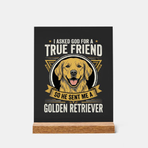 Señal Acrílica Perro amigo verdadero Retriever Dorado