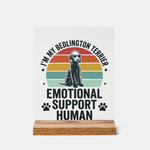 Señal Acrílica Perro de apoyo emocional Bedlington Terrier Vintag