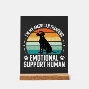 Señal Acrílica Perro de apoyo emocional humano Foxhound americano