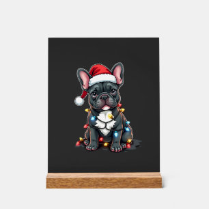 Señal Acrílica Perro de Navidad Bulldog Francés Xmas Frenchie 3