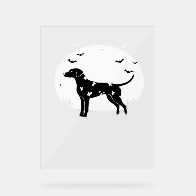 Señal Acrílica Perro Doberman Pinscher - Silhouette de luna de Ha (Anverso)