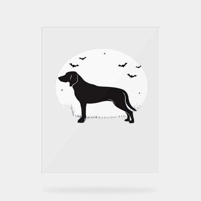 Señal Acrílica Perro Foxhound Estadounidense - Silhouette Hallowe (Anverso)