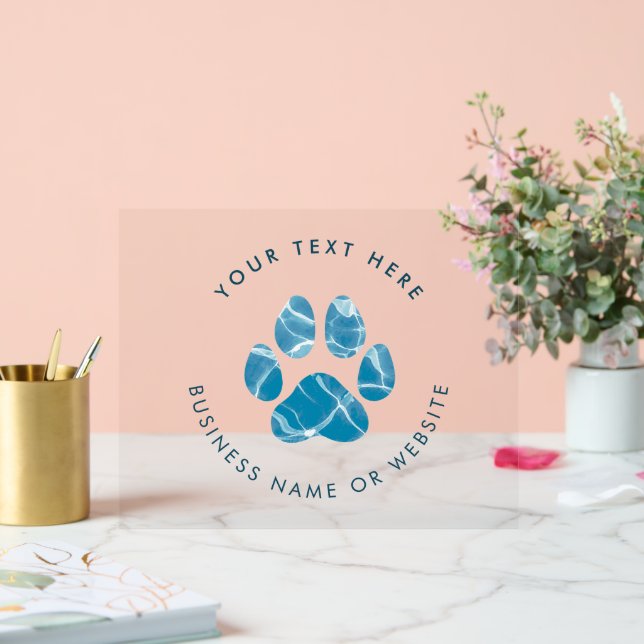 Señal Acrílica Perro Groomer Lavado de Agua Paws Impresiones Prom (Boda)