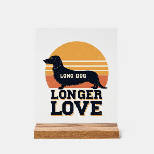 Señal Acrílica Perro Largo Amor Más Largo Dachshund Vintage Atard