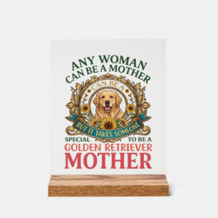 Señal Acrílica Perro Madre Retriever Dorado Girasoles Abejas_1