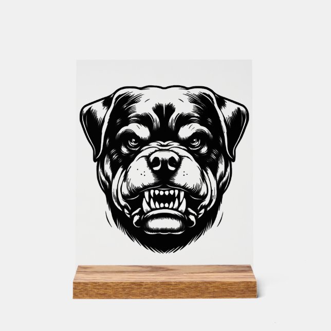 Señal Acrílica Perro Rottweiler (Anverso)