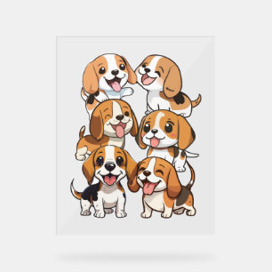 Señal Acrílica perros beagles adorables
