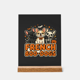 Señal Acrílica Perros Boo Franceses Diseño de Bulldog Francés de 