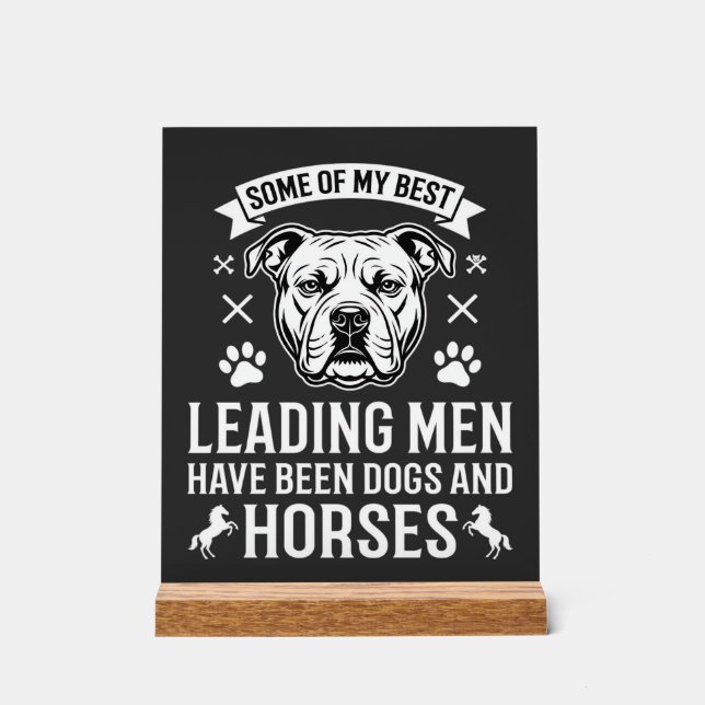 Señal Acrílica Perros y caballos liderando hombres (Anverso)