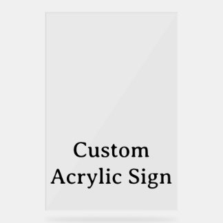 Señal Acrílica personaliza simple personalizado 24" x 36"