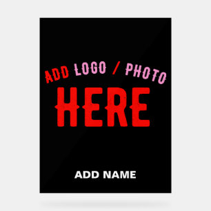 SEÑAL ACRÍLICA PERSONALIZABLE MODERNO ESTILO NEGRO VERIFICADO MAR