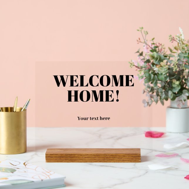 Señal acrílica personalizada de bienvenida en casa (Boda)