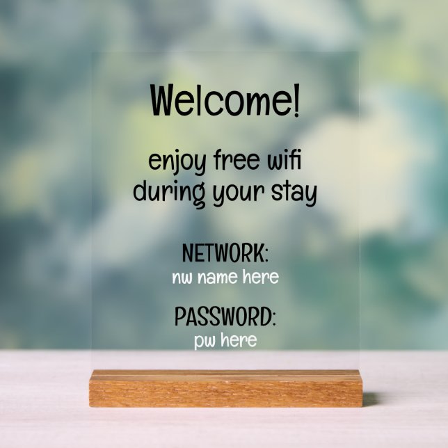 Señal Acrílica Personalizado Alquiler de vacaciones Hogar Instruc (Neutral )