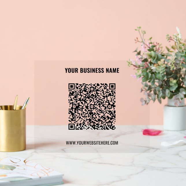 Señal Acrílica Personalizado Código QR y nombre de texto Rótulo d (Boda)