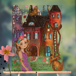 Señal Acrílica Personalizado de cumpleaños 1.ᵉʳ Fairy Forestal En