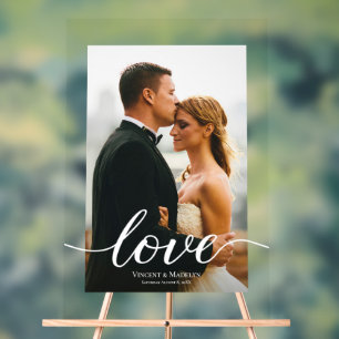 Señal Acrílica Personalizado de escritura de amor moderna foto Bo