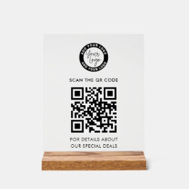 Señal Acrílica Personalizado de logotipos y códigos QR para empre