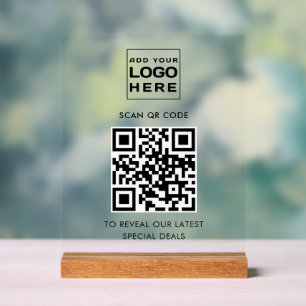 Señal Acrílica Personalizado de logotipos y códigos QR para empre