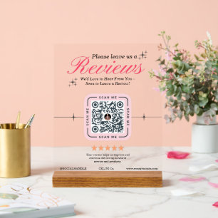 Señal Acrílica Personalizado de revisión del cliente - Código QR