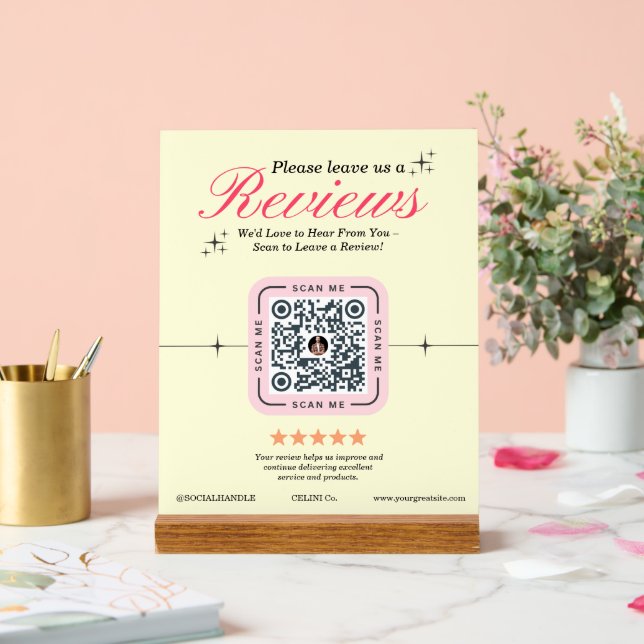 Señal Acrílica Personalizado de revisión del cliente - Código QR  (Boda)