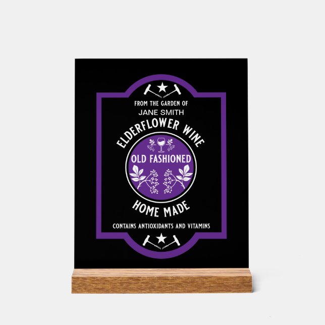 Señal Acrílica Personalizado Elderflower casero (Anverso)