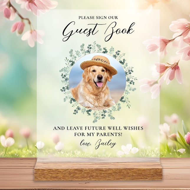 Señal Acrílica Personalizado Foto Eucalyptus Mascota Boda Invitad (Subido por el creador)