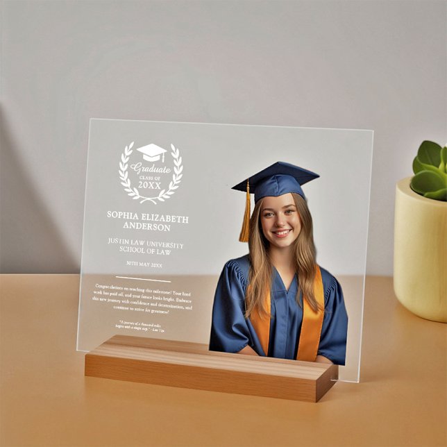 Señal Acrílica Personalizado Graduación Foto Laurel Wreath (Subido por el creador)