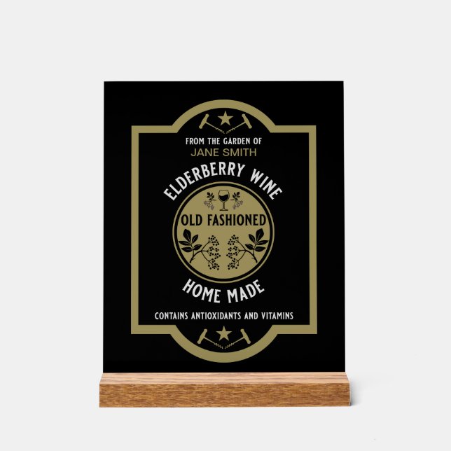 Señal Acrílica Personalizado Homemade Elderberry (Anverso)