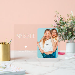 Señal Acrílica Personalizado Mejor Amigo Foto BestieAmistad de cu