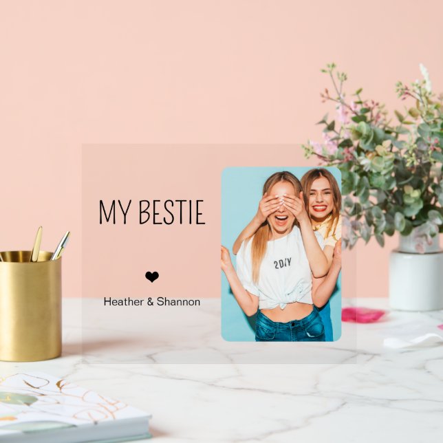 Señal Acrílica Personalizado Mejor Amigo Foto BestieAmistad de cu (Boda)