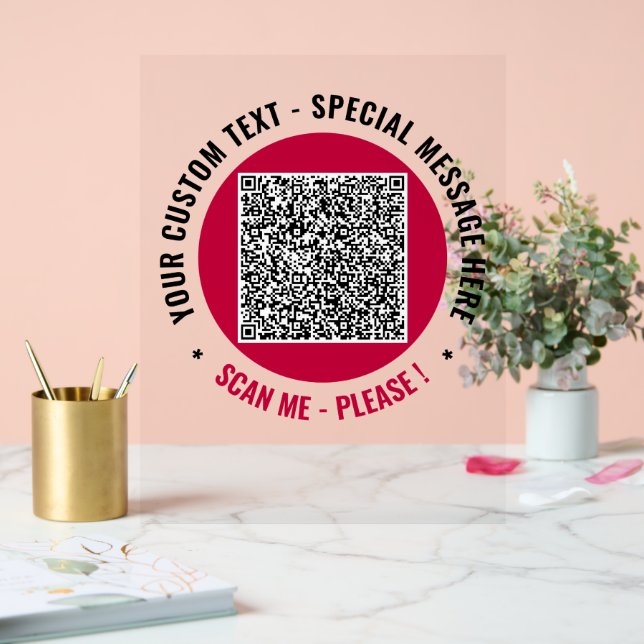 Señal Acrílica Personalizado personalizado Texto de su código QR  (Boda)