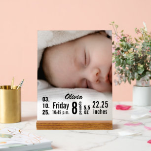 Señal Acrílica Personalizado Photo Baby Nacimientos