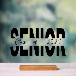 Señal Acrílica Personalizado senior negro clásico