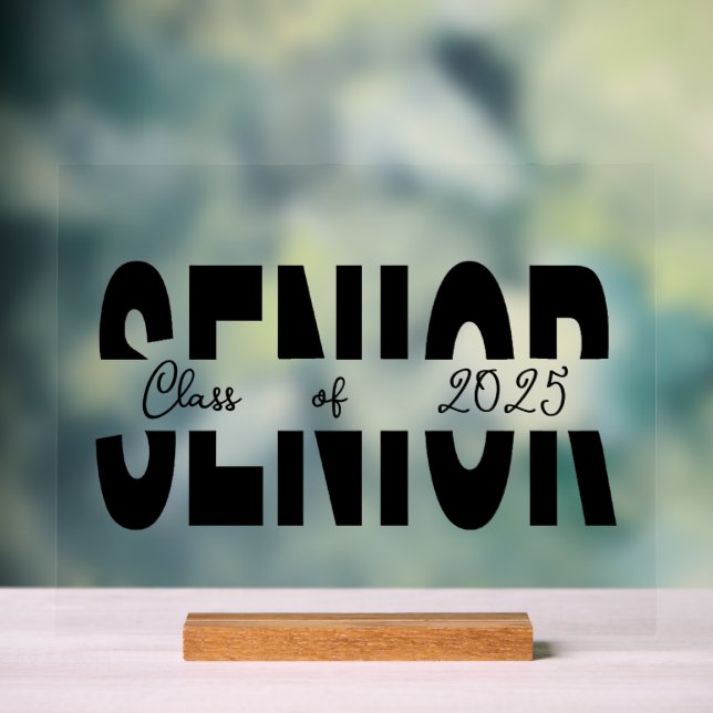 Señal Acrílica Personalizado senior negro clásico (Neutral )