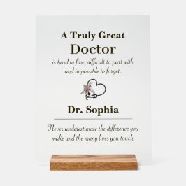 Señal Acrílica Personalized A Truly Great Doctor Appreciation 