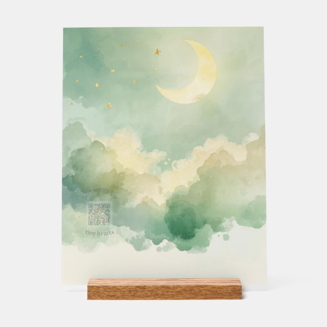 Señal Acrílica Personalized Acrylic Nursery Sign | Moon & Stars (Anverso)