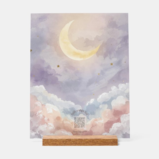 Señal Acrílica Personalized Acrylic Nursery Sign | Pastel Moon (Anverso)