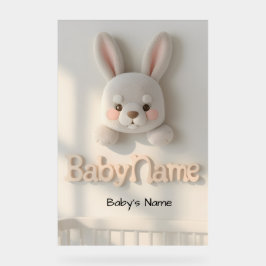 Señal Acrílica Personalized Baby Name Wall Art – Cute Animal Nurs