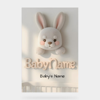 Señal Acrílica Personalized Baby Name Wall Art – Cute Animal Nurs