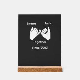 Señal Acrílica Personalized couple with custom names and year