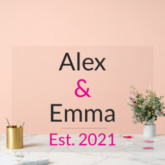 Señal Acrílica Personalized Couples Mug – Custom Names & Year Gif