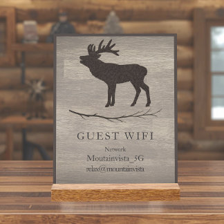 Señal Acrílica Personalized Guest WiFi Sign for Cabins & Rentals