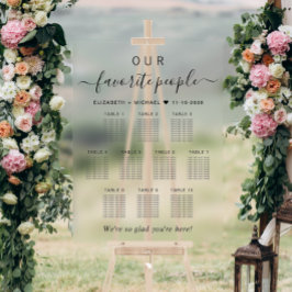 Señal Acrílica Personas favoritas 10 asientos de Boda de mesa