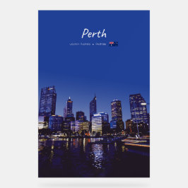 Señal Acrílica Perth, Australia - Horizonte de la ciudad de noche