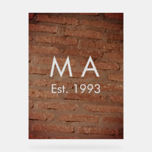 Señal Acrílica Piedra de ladrillo rústico marrón añadir nombre fe